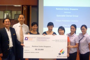 cheque donation specialist dental group rainbow centre