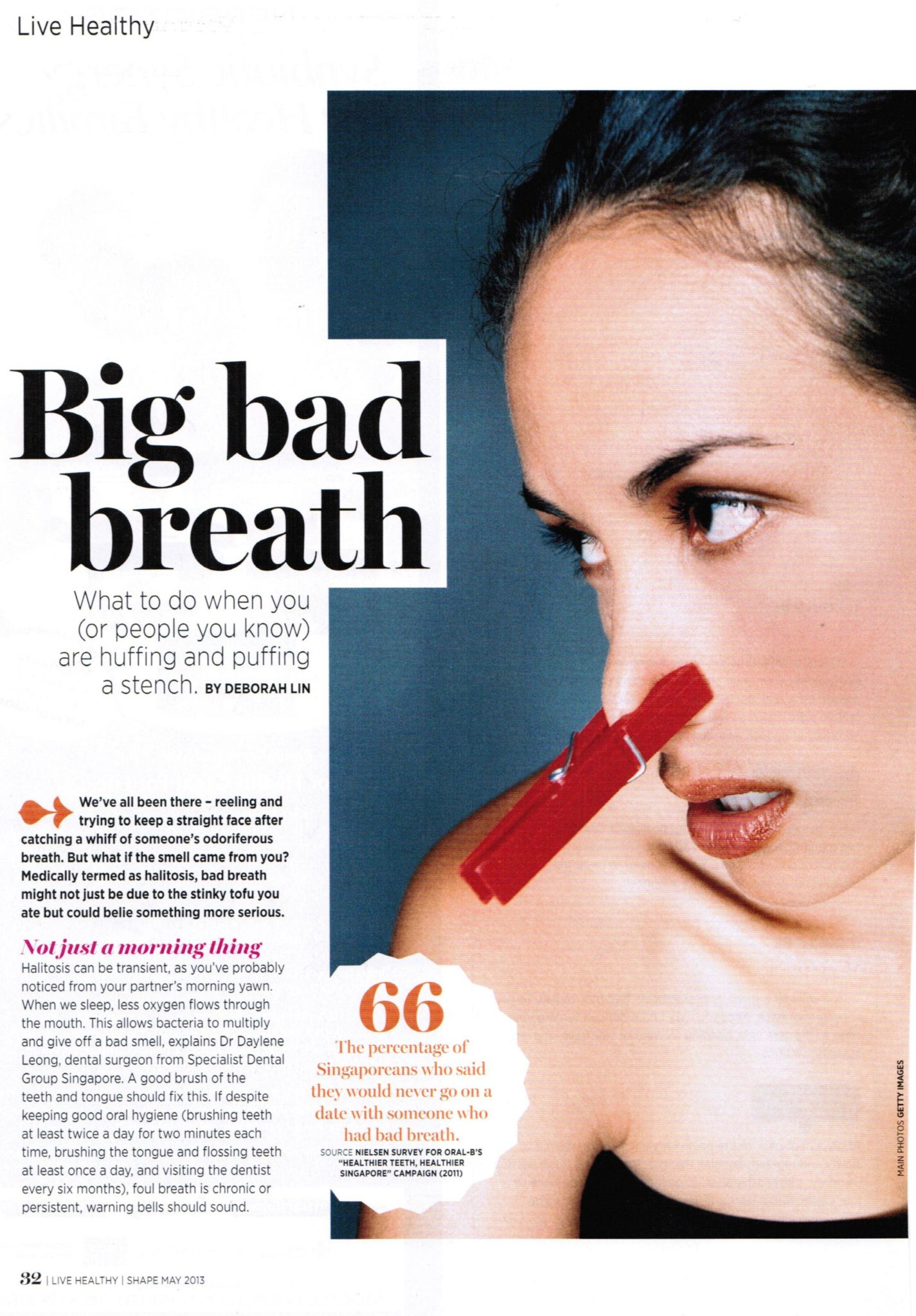 Shape Magazine, May 2013 issue: “Big Bad Breath” (id)