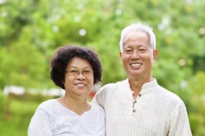 Smiling senior couple