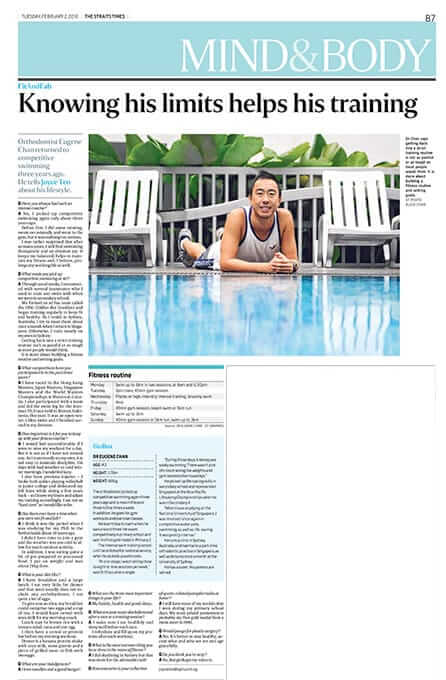 The Straits Times, 2 Feb 2016: Dr Eugene Chan – Knowing his limits helps his training