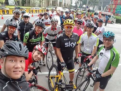 Dr Ho and his cycling kakis at one of his recent cycling trips