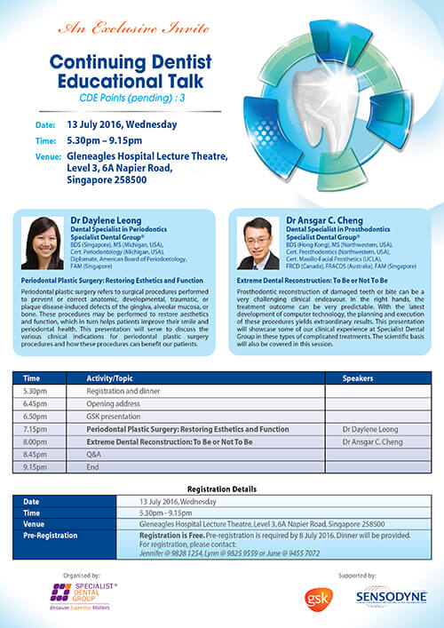 Continuing Dentist Education Talk (13 July)