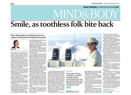 Dr Ho Kok Sen tampil di The Straits Times